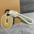stylish letter U leather keychain and cute bag charm accessory for daily use and gifts. - Letter U
