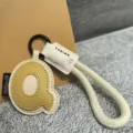 Leather Letter Q Keychain Cute Dopamine Bag Charm Pendant Creative Accessories Gift - Letter Q