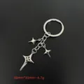 Portachiavi stella a quattro punte in lega argentata stile Y2K ciondolo variante - Stile Stella a Quattro Punte con Strass (1#) / Argento