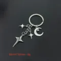 Portachiavi luna stella in lega argentata con strass per borse e catene telefono - Stile Stella Luna con Strass (2#) / Argento