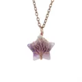 Natural crystal amethyst pentagram wire wrapped tree of life pendant necklace for women - Antique Copper + Amethyst