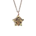 Exquisite natural stone star tree of life wire wrapped pendant necklace detailed closeup - Antique Copper + Dalmatian Jasper