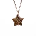 Natural tiger eye stone star wire wrapped tree of life pendant necklace for women daily wear. - Antique Copper + Tiger's Eye