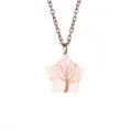Rose quartz star wire wrapped tree of life pendant necklace detail view showcase. - Antique Copper + Rose Quartz