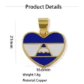 Emaillierter Herzanhänger Nicaragua Flagge Design Kupferschmuck Zubehör modisch Geschenk - Stil 8