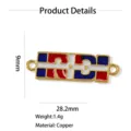 Dominikanische Republik Flagge Emaillierter Anhänger Kupfer Schmuck Verbinder Zubehör 28mm - Stil 10