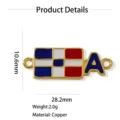 Emaillierter Flagge Buchstabe Anhänger Kupfer DIY Modeschmuck Zubehör 10.6x28.2mm - Stil 11