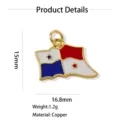 Panama Flagge Emaillierter Anhänger, vergoldetes Kupfer Schmuck Accessoire, 15x16.8mm DIY Halskette. - Stil 21