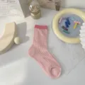 Atmungsaktive Bonbonfarbene Damen Mittelsocken, süßer japanischer Stil dünne Sommersocken. - Einheitsgröße / Ganz Rosa