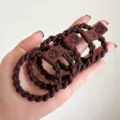 Brown Braided Hair Ties Set Cute Smiley Face Elastic Rubber Bands Women Hair Accessories - Caramel (Single)