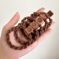 Brown braided hair ties with cute smiley face tags, high elastic elastic rubber bands for women. - Dark Coffee (Single)