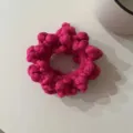 Vibrant magenta bubble textured hair scrunchie, high elasticity stretch rubber band for women. - Rose Red