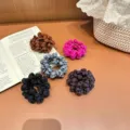 High elasticity hair ties scrunchies set for women, simple and stylish elastic bands for buns. - Dark Purple