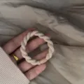 Simple braided hair tie in beige, elastic rubber band for women's daily hair styling. - 1# Beige
