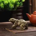 Massiccia statuetta di orso in ottone per decorazione di tavola da tè e scultura. - Grande Orso Bruno