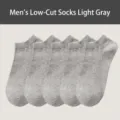 Chaussettes basses homme gris clair, chaussettes courtes respirantes lot de 5 confort - Taille unique / Gris clair