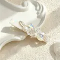 Pince à cheveux de luxe française en perles et strass, élégante pince bec de canard. - Pince de Canard Carrée