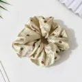 Chouchou à pois en satin élégant pour femmes, grand accessoire de coiffure pour queue de cheval. - Pois Jaune Vert