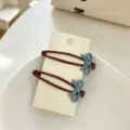 Adorables pinces à cheveux nœud lot de 2 pinces à frange bicolores mignonnes pour femmes filles. - Nœud Bleu Set de Pinces à Cheveux Rouge Foncé