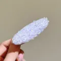 Korean style exquisite full crystal hair clip sparkly rhinestone side clip hair accessory for women. - Oval Light Purple Rhinestone