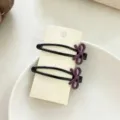 Lot de 2 pinces à cheveux BB nœud bicolore mignon pour frange latérale et cheveux cassés. - Nœud Violet Set de Pinces à Cheveux Noir