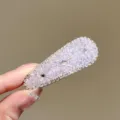 Détail de pince à cheveux en strass cristal scintillant, barrette BB tendance pour femmes. - Pince à Cheveux Strass Triangle Rose