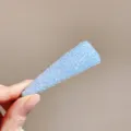Pince à cheveux BB en cristal bleu clair scintillant joli accessoire pour frange femme - Triangle - Bleu Clair