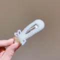 Sparkling crystal rhinestone hairpin with pearl bow, elegant duckbill clip for women. - Bowknot Waterdrop / Light Yellow