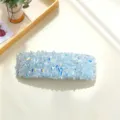 Korean style high-end sugar crystal rhinestone hair clip for women fashion side bangs clip - Square Style / Light Blue