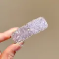 Sparkling crystal side hair clip for women, shiny rhinestone BB clip, fashion summer hair accessories. - Purple Rhinestone Hair Clip