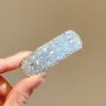 Sparkling crystal rhinestone hair clip for women, stylish side hairpin and shiny hair accessory. - Blue Rhinestone Hair Clip