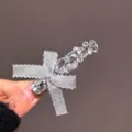 Pince à cheveux élégante nœud strass pour femmes, barrette brillante cristal accessoire mode. - Pince à Cheveux Strass Vert Clair