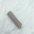Taupe spiral hair claw clip with gold metal tips, elegant coil design for daily styling. - Gray Purple Telephone Wire