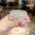 Transparent iridescent spiral hair tie, glowing phone cord hair band, daily versatile hair accessory. - 5# Mermaid Thick Single