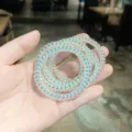 Clear iridescent spiral hair tie variant, perfect for fresh summer daily hairstyles and durable use. - 6# Iridescent Thin Single