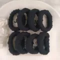 Black braided hair ties set of 8, high elasticity simple twist hair scrunchies for styling. - Thick Black