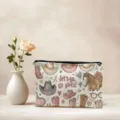 Canvas make-up tasje met westerse cowgirl print en handige ritssluiting voor dagelijks gebruik. - Westerse Cowboy Cartoon