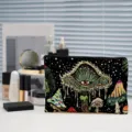 Trippy mushroom cosmetic bag zipper pouch psychedelic eye travel makeup storage organizer - Psychedelic Mushroom