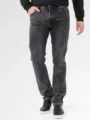 Herren Slim Fit gerade Jeans gewaschen Denim Hosen klassische Freizeithose schwarz - 28 / Unterteile / Grau