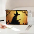 Fantasie heks print cosmetische tas met grote capaciteit make-up opbergtas reistas - Groene en Blauwe Borduring (03)