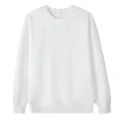 Men's blank oversized crewneck sweatshirt, casual solid drop shoulder long sleeve tops. - S / Tops / White