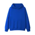Men's solid color royal blue hooded sweatshirt with front pocket and adjustable drawstring hood. - 4XL / Tops / Klein Blue