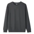 Men's blank oversized crewneck sweatshirt in dark grey, comfortable drop shoulder design. - S / Tops / Dark Gray