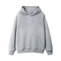 Men's solid color hooded sweatshirt casual grey hoodie basic outerwear pullover top - S / Tops / Dark Gray