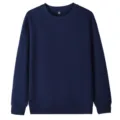 Men's blank solid color crewneck sweatshirt, casual long sleeve drop shoulder pullover top. - S / Tops / Dark Blue