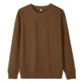 Solid brown men's oversized crewneck sweatshirt with drop shoulder design for casual daily wear. - S / Tops / Coffee