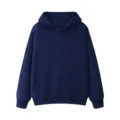 Men's Solid Navy Blue Hooded Sweatshirt Casual Pullover Hoodie Variant Style Top - Navy Blue