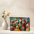 Schattige 3D kip make-up tas met rits handige draagbare cosmetische reisetui organizer - Haan
