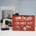Trousse de maquillage en toile avec fermeture éclair et imprimé drôle, portable. - Style 02 (Médical)