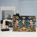 Trousse de maquillage zippée en toile avec motif de chat d'art populaire pour le quotidien. - Style 01 (Chat)